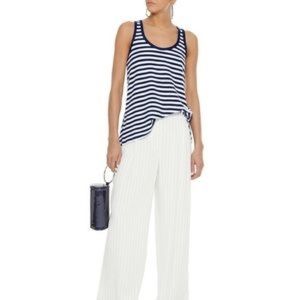 RAG & BONE Kat Split Stripped Blue White Tee Shirt